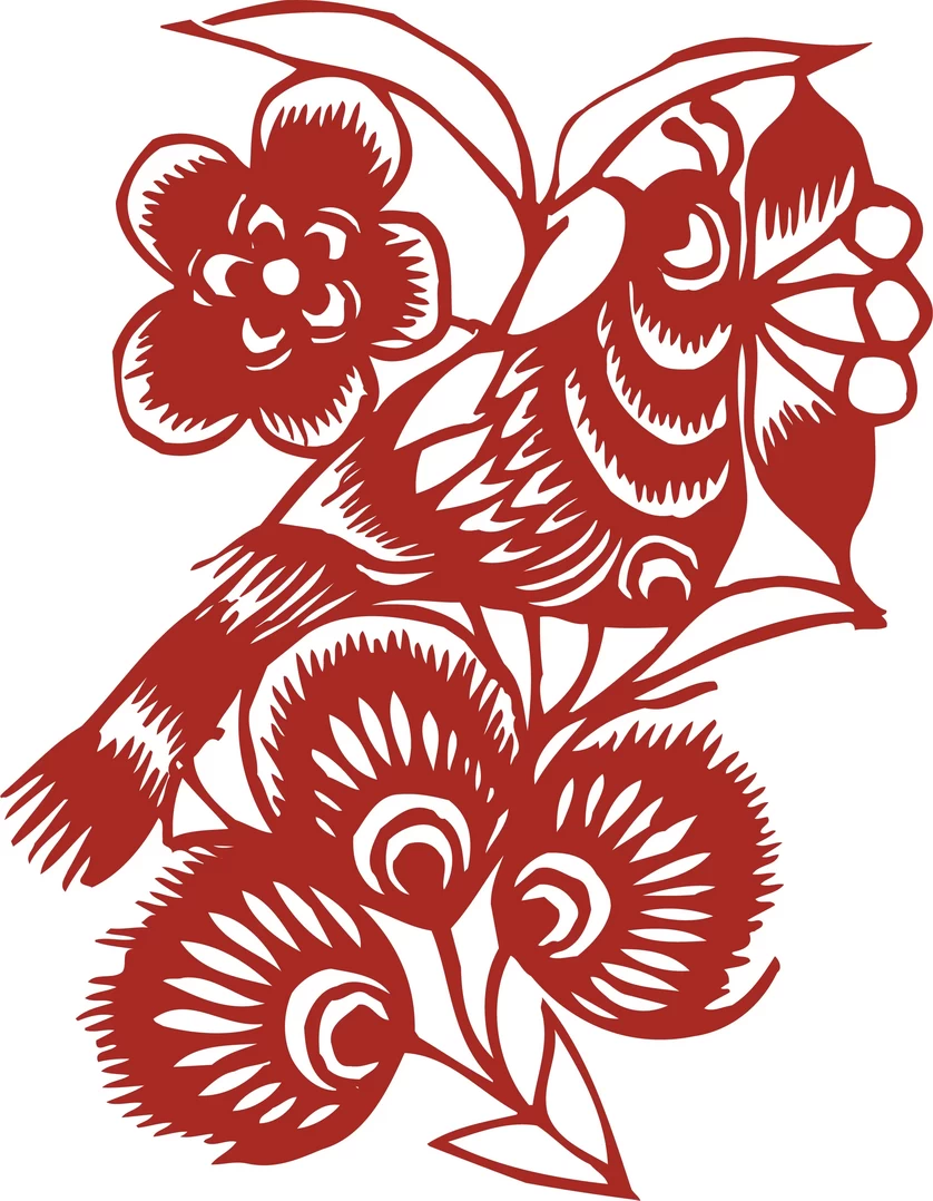 中国风中式传统喜庆民俗人物动物窗花剪纸插画边框AI矢量PNG素材【1041】